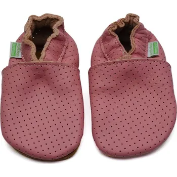 Capáčky Hopi Hop BAREFOOT kožené capáčky děrované růžové Velikost: 19