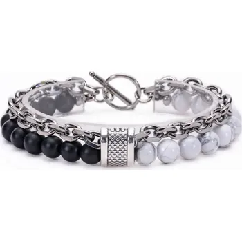 Náramek Náramek Marcus - Černá/Bílá KP-34428