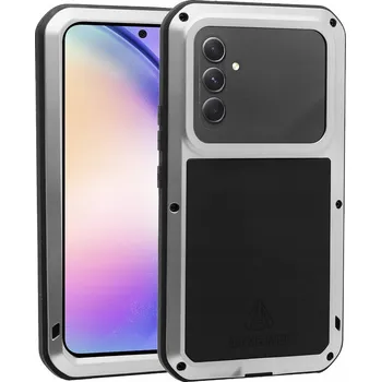 Pouzdro na mobilní telefon Zadní Kryt LOVE MEI pro Samsung Galaxy A54 stříbrná