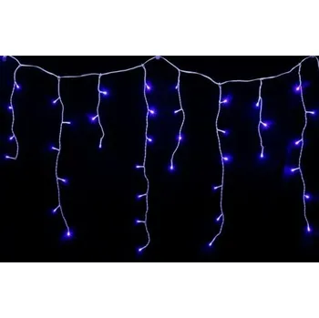 Vánoční dekorace Venkovní LED vánoční závěs - modrá, se záblesky, 2,5m, 105 LED