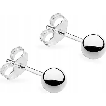 Náušnice KLASICKÉ STŘÍBRNÉ NÁUŠNICE ryzost 925 KULIČKY 4mm PUZETKY