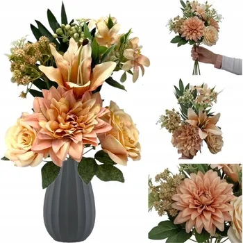 umělá květina UMĚLÉ KVĚTY KYTICE DEKORACE DO VÁZY RŮŽE LILIE JAKO ŽIVÉ