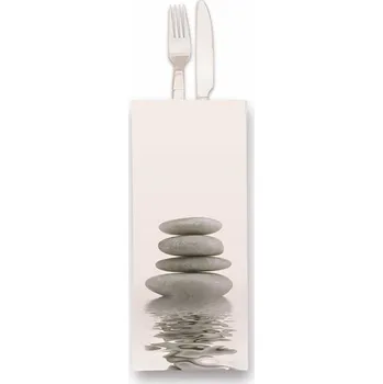 Papírový ubrousek Papírová kapsička na příbory Infibra New Panarea, bílý ubrousek, 125ks