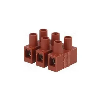 svorka Svorkovnice šroubová svorka 4mm2 400V póly 3 svorky 6 hnědá