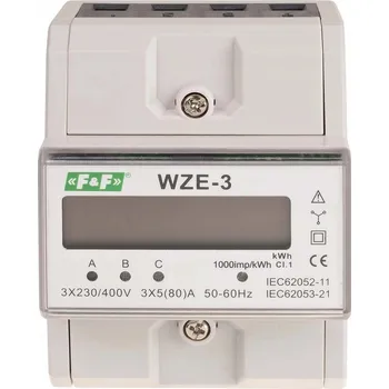 Jistič Třífázový elektroměr spotřeby energie 80A MID WZE-3 F&F