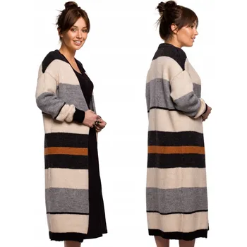 Dámský svetr BeWear dámský svetr vícebarevný klasický ke kolenům velikost L/XL