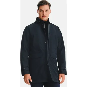 Pánský zimní kabát Tmavě modrý pánský kabát s odnímatelným límcem Pako Lorente, velikost vel