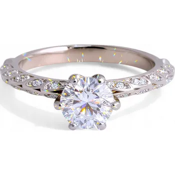 Prsten Prstýnek "Aurora Twist" s moissanitem 1 ct, klasická stříbro platina, vel. 17