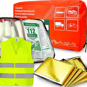 Lékárnička AUTOMOBILOVÁ NORMA EU DIN 13164 REFLEXNÍ VESTA PRVNÍ POMOC