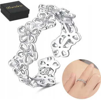 Prsten Prstýnek Stříbrný 925 se Zirkony Stříbrné Prsteny Nastavitelný Stříbro