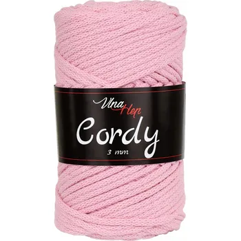 Příze Pletací / háčkovací příze Vlna-Hep CORDY 3mm 8004 světle růžová, jednobarev