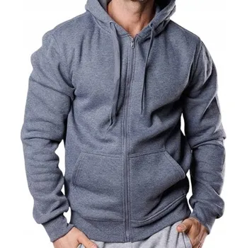 Pánská mikina Pánská zateplená tepláková mikina s s kapucí na zip, velikost 2XL XXL, šedá