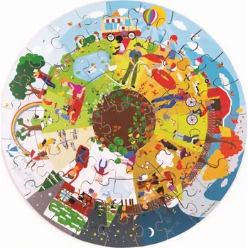 Puzzle Bigjigs Toys Kulaté podlahové puzzle Čtyří roční období 50 dílků