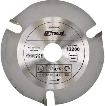 Pilový kotouč PILOVÝ KOTOUČ S VĚTŠÍMI ZUBY TCT 125mm x 22mm x 3z AWTOOLS