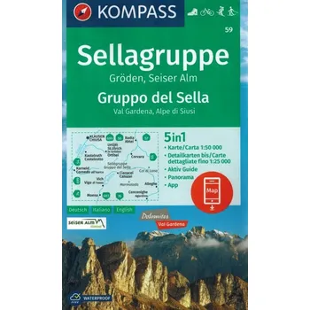 Sellagruppe/Gruppo del Sella Mapa Kompass Kolektiv autorů (Mapa Kompass: Sellagruppe/Gruppo del Sella)