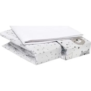 Chránič matrace 3dílná sada FlyIdeas: 2 flanelové napínací prostěradla + 1 nepromokavý chránič matrace do boční