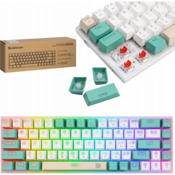 Klávesnice Defender VEXX GK-084 Mechanická klávesnice RGB podsvícení bílé