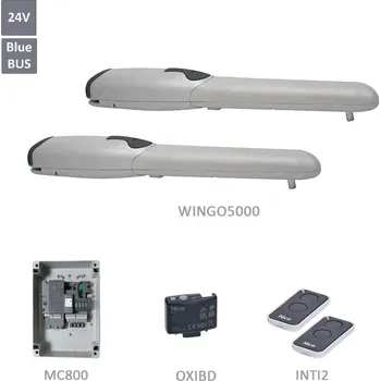WINGOKit5000 sada pohonů Nice, křídlo do 3,5 m - sestava s pohony 230V pro křídlovou bránu, šířka křídla max. 3,5 m, řídící jednotka MC800, přijímač a 2 ks vysílačů