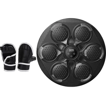 Boxovací trenažér Verk 14590 elektronický boxovací nástěnný terč s rukavicemi černý