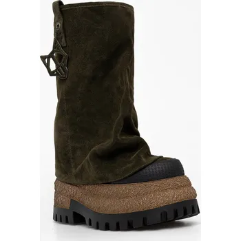 Dámské kozačky Semišové boty Naked Wolfe Disturb zelená barva, na platformě, Disturb.Green, 40, 78X