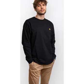 Pánské tričko Carhartt WIP L/S Chase T-Shirt Black / Gold S