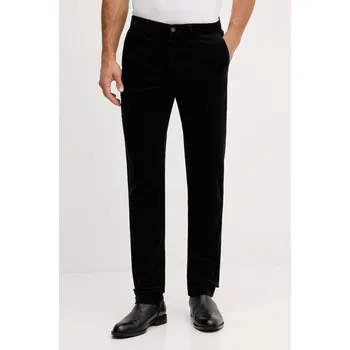 Manšestrové kalhoty Tommy Hilfiger pánské, černá barva, MW0MW40267 99X, vel. 35/32