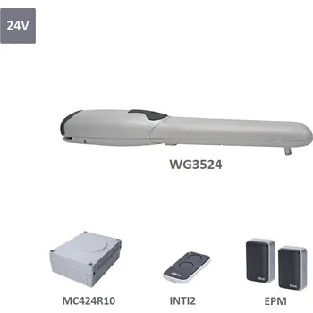 WINGOKit 3524-1K sada pohonu Nice, průjezd do 3,5 m - sestava WINGO KIT s pohonem křídlové brány do 3,5 m průjezdu obsahuje pohon pro 1-křídlou bránu WG3524, elektroniku s vestavěným přijímačem, vysílač, fotobuňky