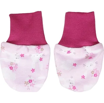 Rukavice Kaarsgaren Rukavičky bavlna 0 až 3 měsíce zajíc růžový