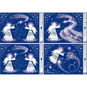 Okenní dekorace Anděl Okenní fólie s glitry Anděl 30 × 42 cm