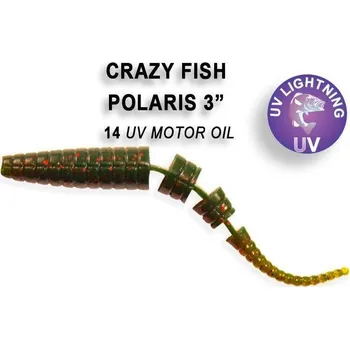 Umělá nástraha Gumová nástraha Crazy Fish Polaris 10cm 14 UV Motor Oil (6ks)