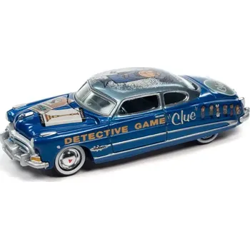 autíčko Hudson Hornet "Clue" 1951 s pokerovým žetonem Mrs. Peacock 1:64 - Johnny Lightning Hudson Hornet Clue Mrs. Peacock - sběratelský model autá 1/64