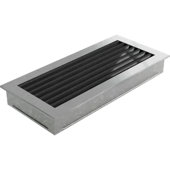 Krbová obestavba KRATKI Krbová mřížka Fresh s pevnou neprůhlednou žaluzií 17x37cm-nerez