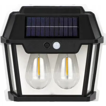 Venkovní osvětlení HUKA Solární nástěnná lampa se 2 žárovkami