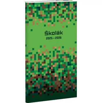 Diář Školák čtrnáctidenní kapesní diář Pixel 2025/2026