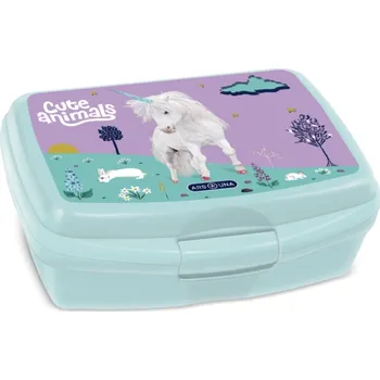 Svačinový box Box na svačinu Ars Una Cute Animals – jednorožec, tyrkysovo-fialový