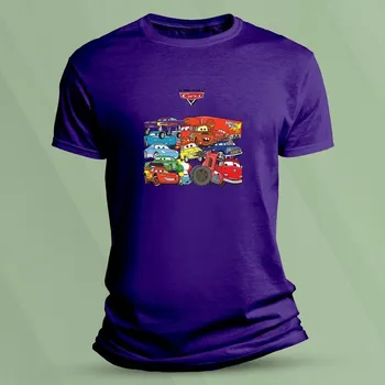 Dětské bavlněné tričko Auta velikost 140 (9-11 let) Purpurová