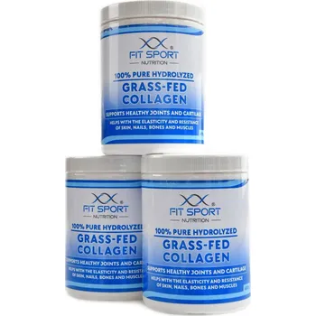 Kloubní výživa FitSport Nutrition 100% Pure hydrolyzed grass - fed collagen 3 x 400 g