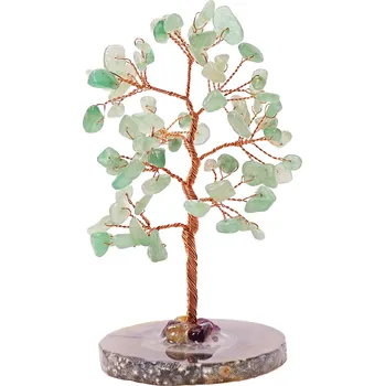 Drahý kámen Magieprirody.cz Strom života Avanturin na achátovém plátu #ZB479 výška 12 cm