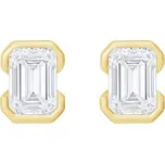 Minimalistické zlaté peckové náušnice s emerald diamantem Agata