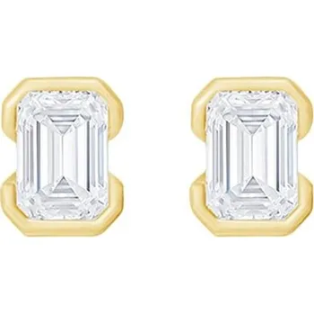 Šperk Minimalistické zlaté peckové náušnice s emerald diamantem Agata