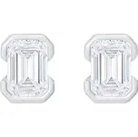 Minimalistické stříbrné peckové náušnice s emerald diamentem Agata