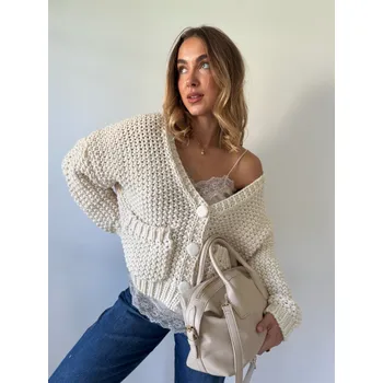 Dámský svetr Mishel Svetr King na knoflíky Bílá UNI