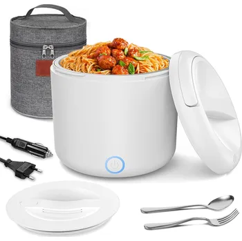 Svačinový box Přenosný vyhřívaný obědový box s příbory a izolovanou taškou na oběd, 12 /24 /230 Vabaso| bílá, Barvy a parametry Bílá