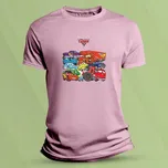 Dětské bavlněné tričko Auta Růžová velikost S