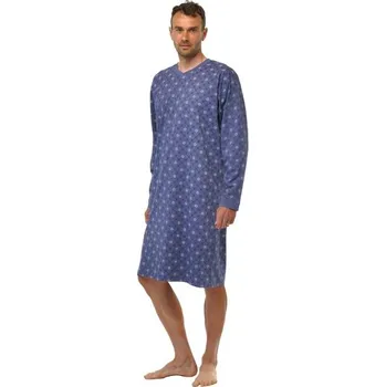 Dámské noční prádlo Noční košile pánská Calvi dlouhá 690 vzor šedá Barva: šedá, Velikost: 3XL