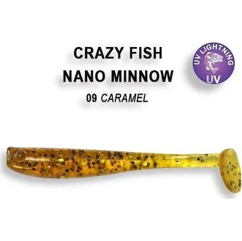 Umělá nástraha Gumová nástraha Crazy Fish Nano Minnow 4cm 09 Caramel (8ks)