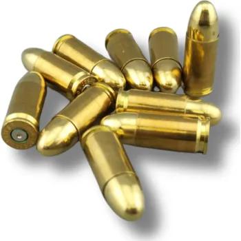 Výtvárné potřeby Inertní dekorativní nábojnice bez zápalky a prachu - 10ks Inertní: atrapa náboje 9 mm LUGER