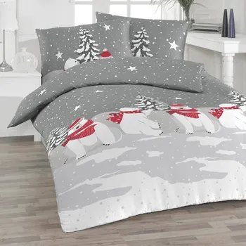 Povlečení Ložnice21 Flanelové povlečení Dines Grau 140 x 200 cm zip