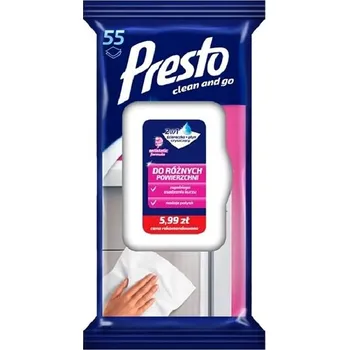 Papírový kapesník PRESTO čisticí utěrky na různé povrchy 55 ks