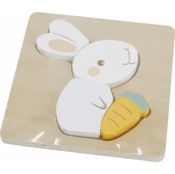 Dřevěná hračka BABU - Ručně vyráběné puzzle - Králíček